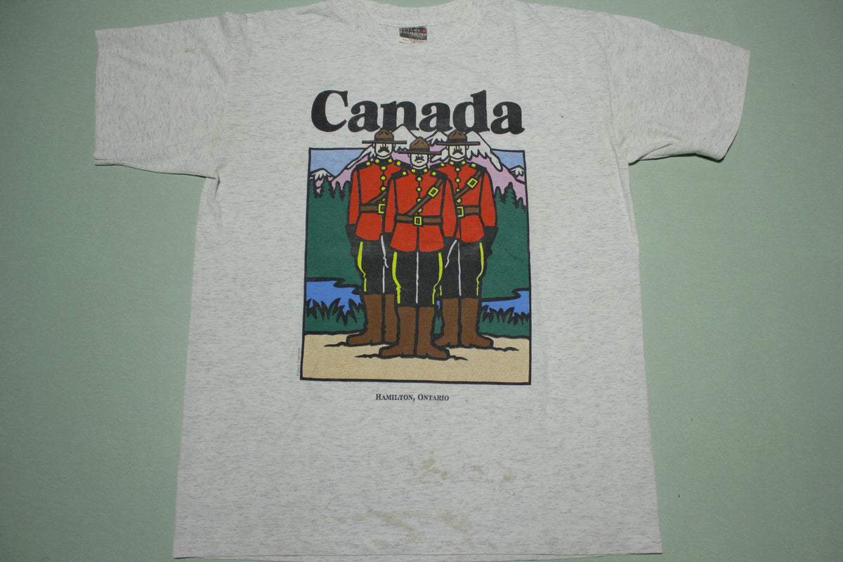 Canada Mounties Vintage Hamilton Ontario Canadian Single Stitch T-Shirt