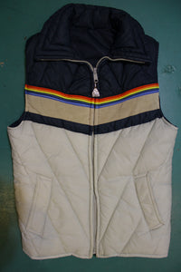Pacific Trail 80's Vintage Rainbow Puffer Vest Corduroy