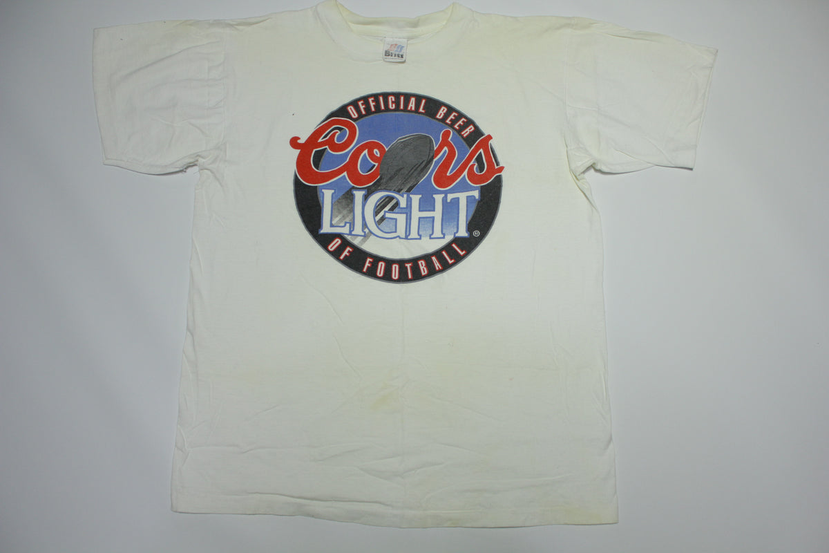 Coors Light Official Beer of Football Vintage 90's Single Stitch T-Shirt