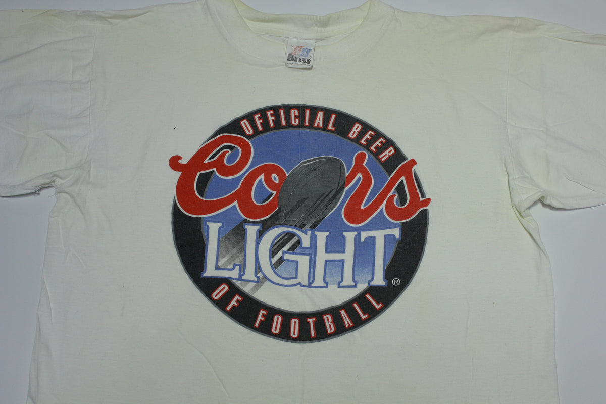 Coors Light Official Beer of Football Vintage 90's Single Stitch T-Shirt
