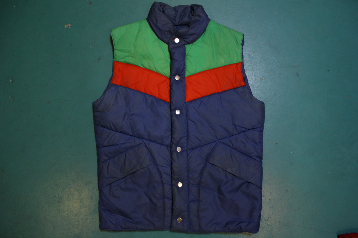 Weather Watcher 80's Vintage Tri-Color Puffer Vest