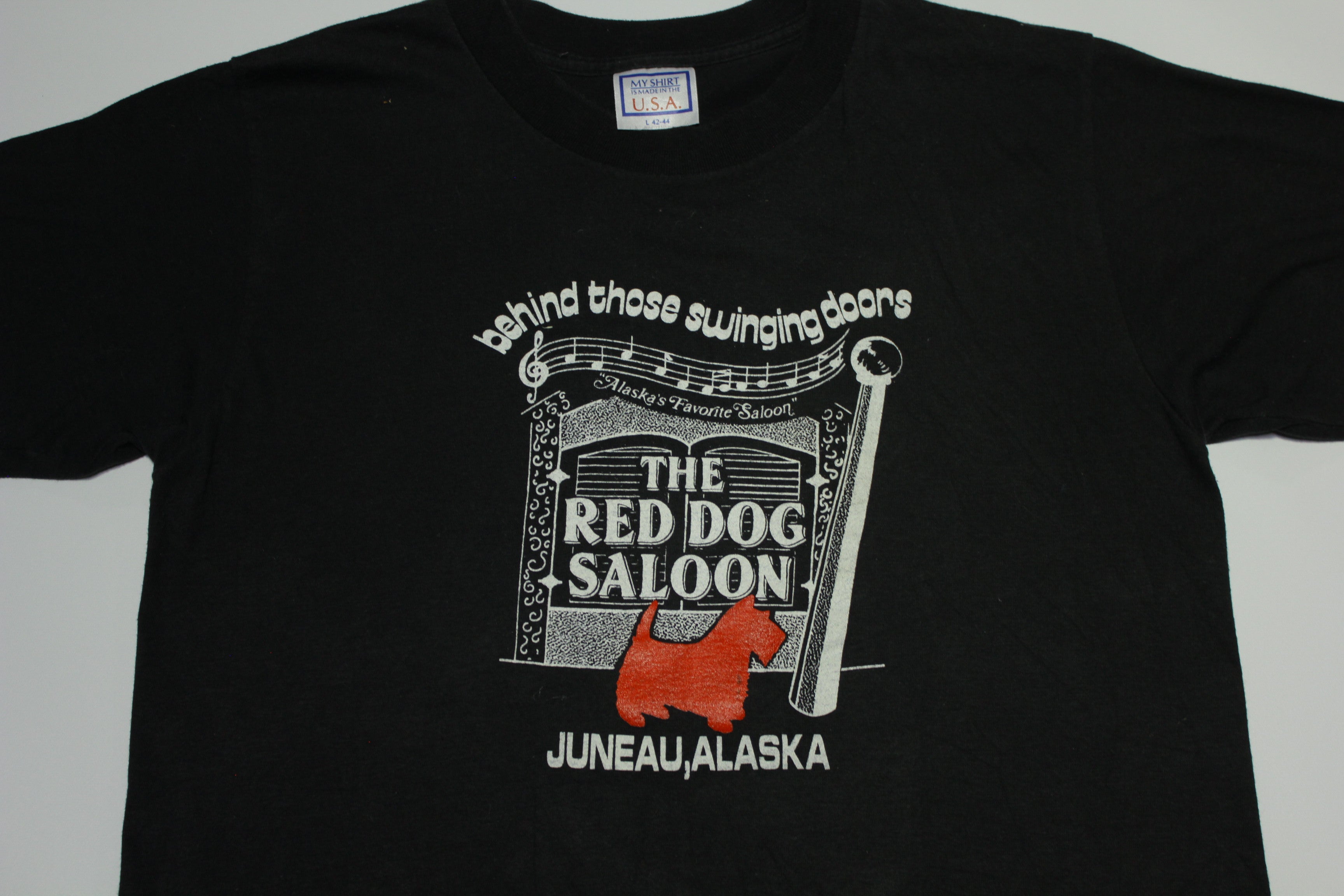 Red Dog Saloon Vintage 80s Juneau Alaska Swinging Doors USA Single