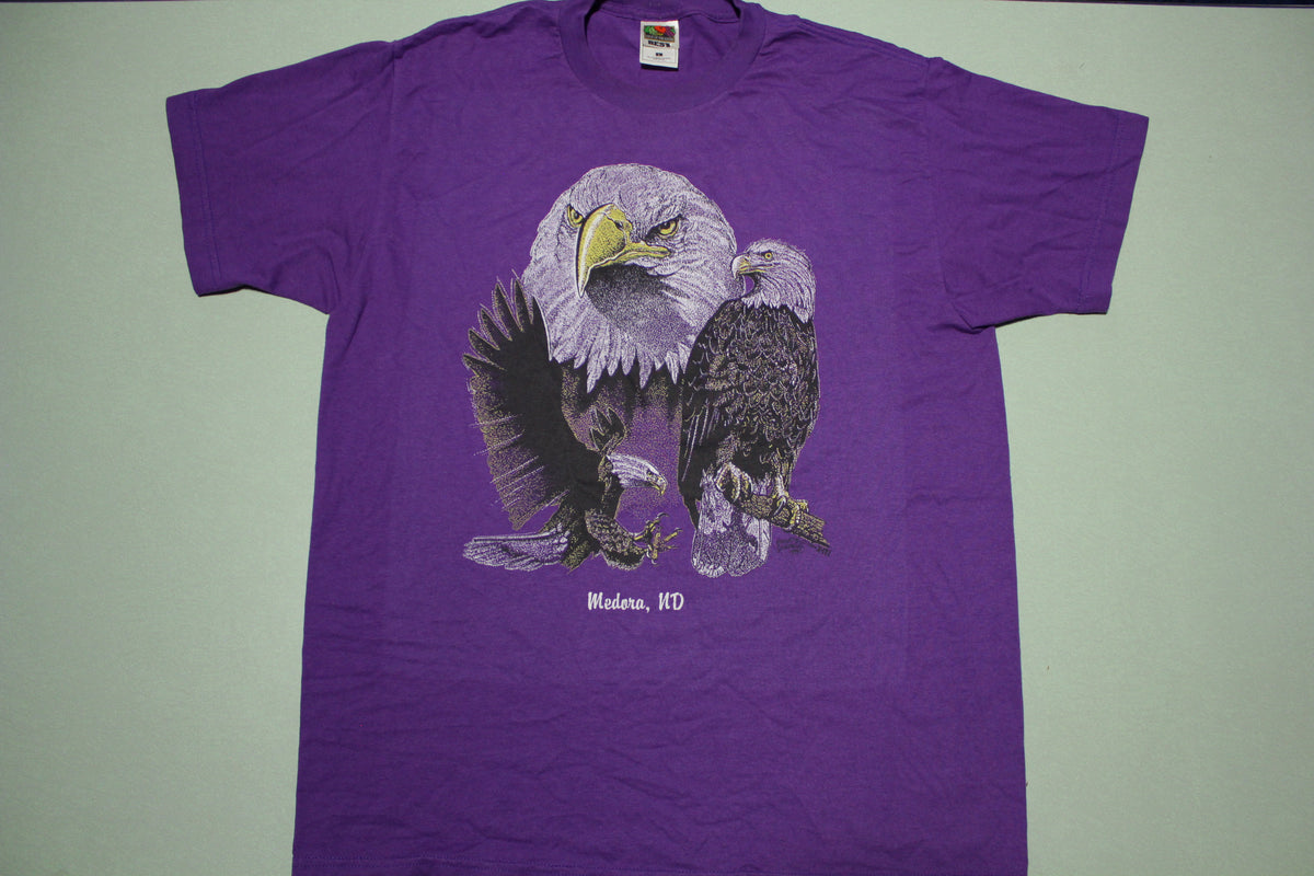 Medora North Dakota Bald Eagle 1994 Vintage USA Purple FOTL T-Shirt