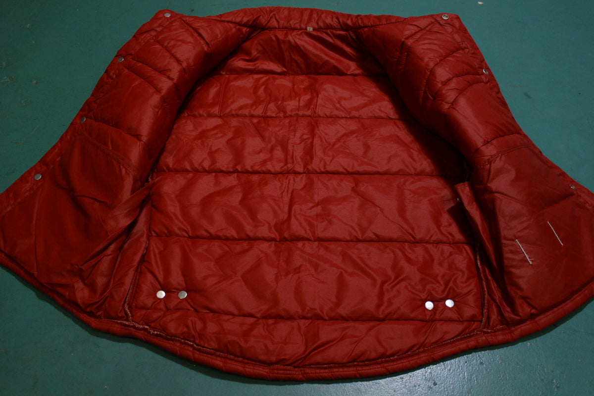 Red Quilted 80's Vintage Puffer Vest Snow Ski