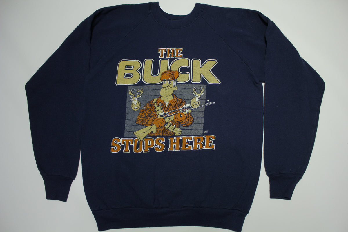The Buck Stops Here Vintage 80s Cotton Grove Designs 1988 USA Crewneck Sweatshirt