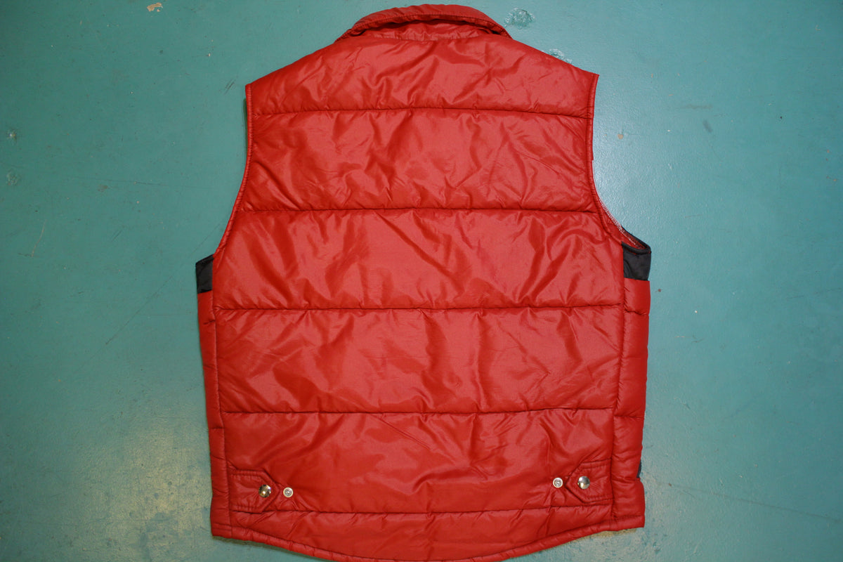 Red Quilted 80's Vintage Puffer Vest Snow Ski