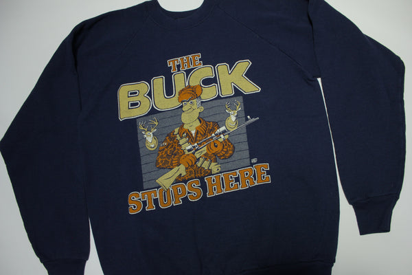 The Buck Stops Here Vintage 80s Cotton Grove Designs 1988 USA Crewneck Sweatshirt