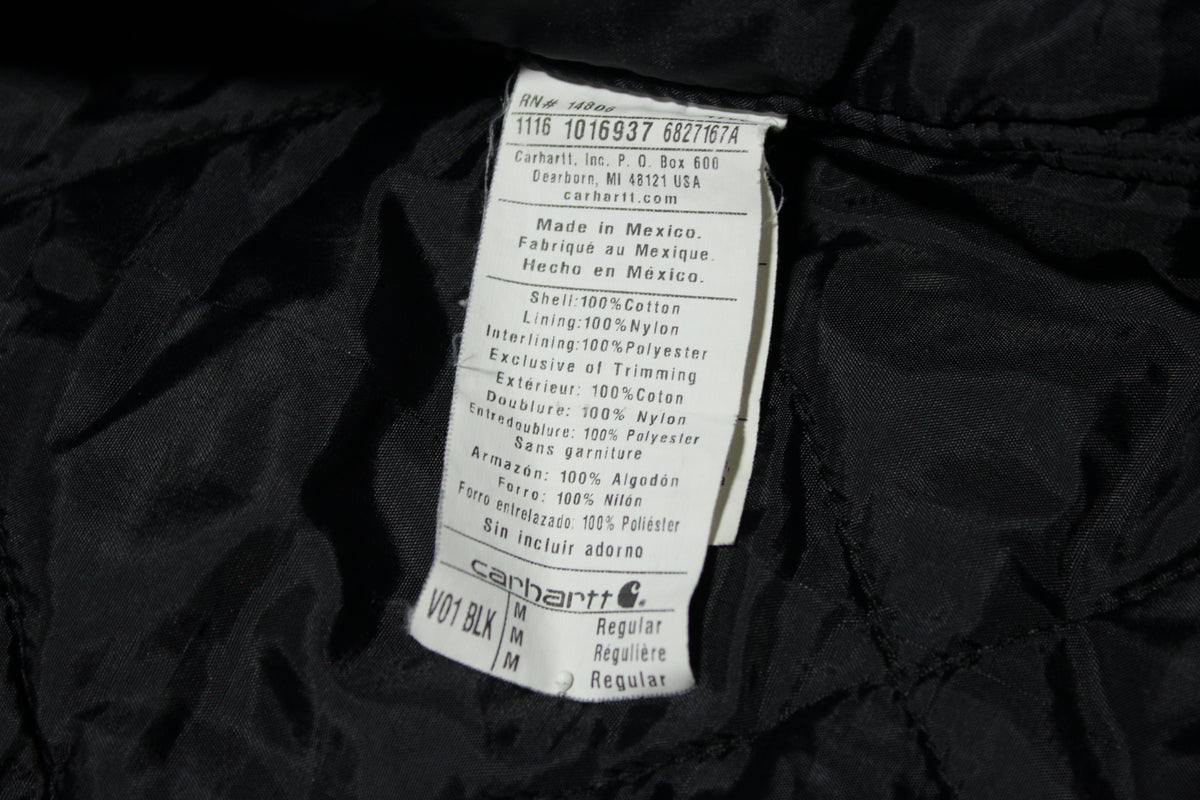 Carhartt V01 BLK Arctic Quilt Lined Duck Black Canvas Vest Jacket