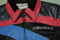 Polaris Hein Gericke Vintage 80's 90's Leather Snowmobile Small Sled Racing Jacket