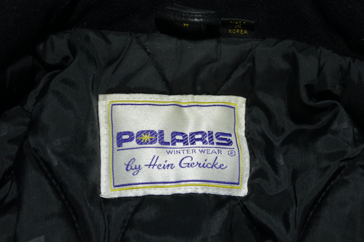 Polaris Hein Gericke Vintage 80's 90's Leather Snowmobile Small Sled Racing Jacket
