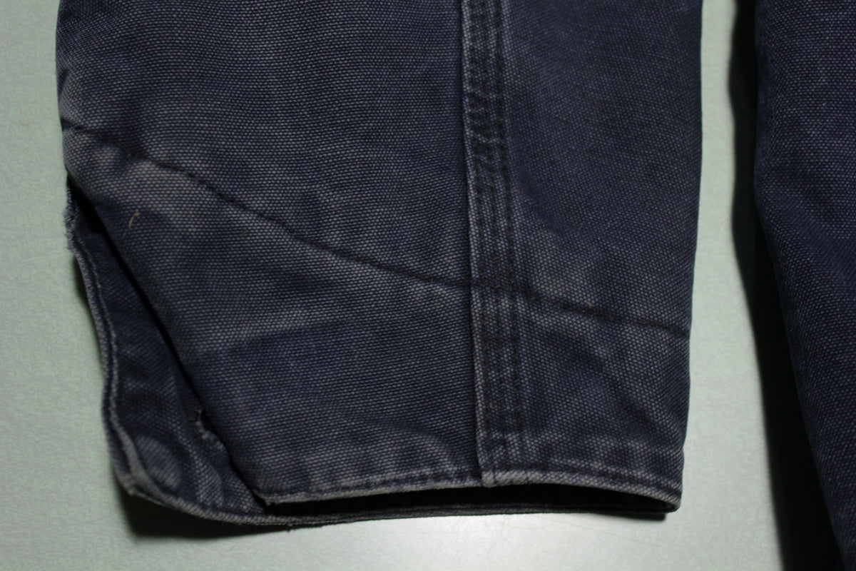 Carhartt C02 DKB Navy Blue Vintage 4 Pocket Flannel Blanket Lined Chore Jacket