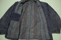 Carhartt C02 DKB Navy Blue Vintage 4 Pocket Flannel Blanket Lined Chore Jacket