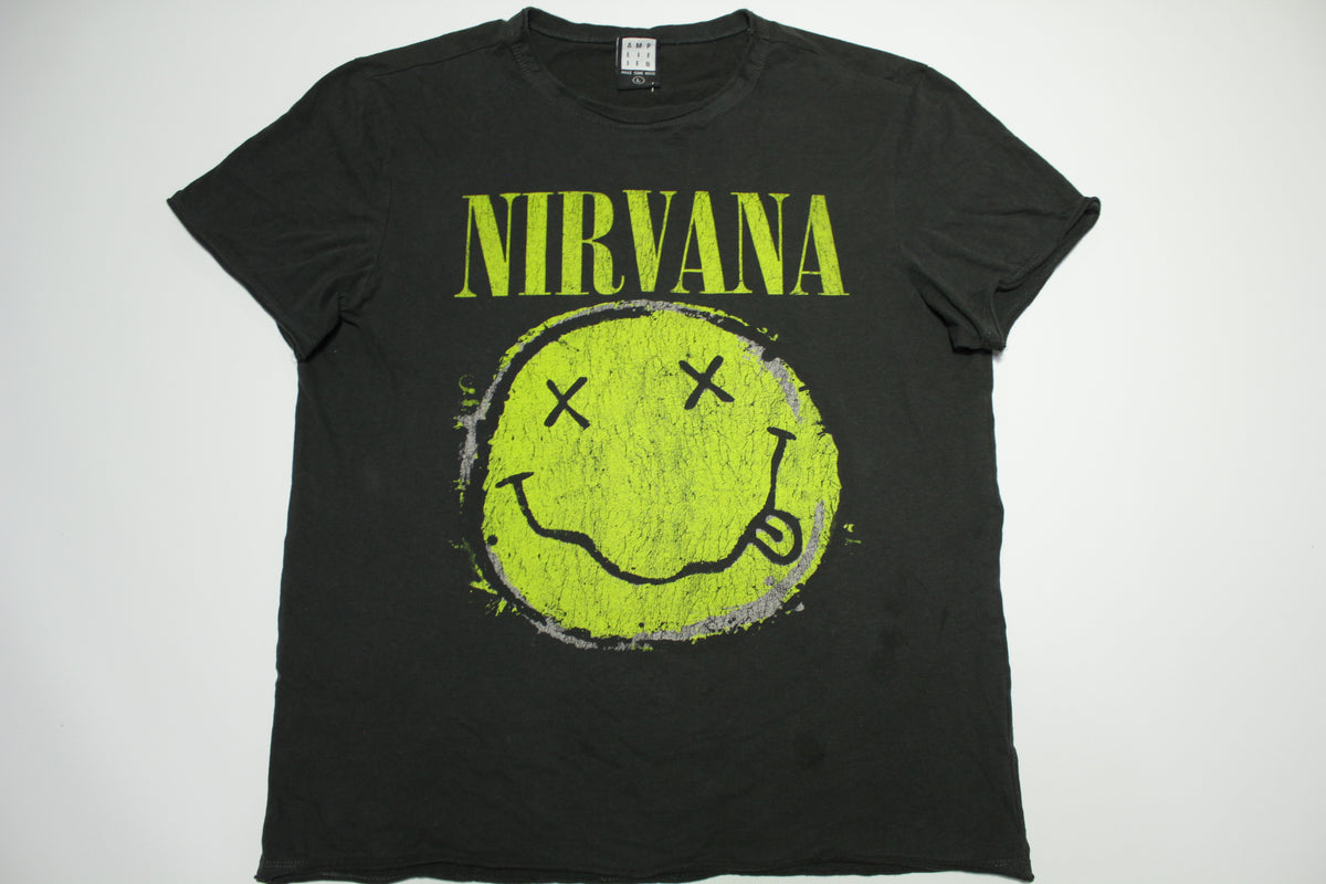 Nirvana Smiley Face Amplified Make Some Noise Band T-Shirt