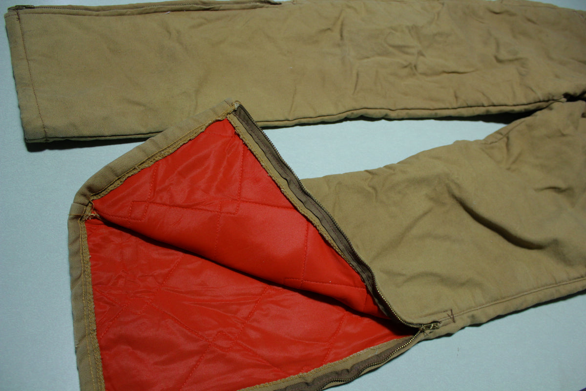 Key Insulated Quilt Lined Vintage 70's Talon 42 Zipper Work Utility Pants