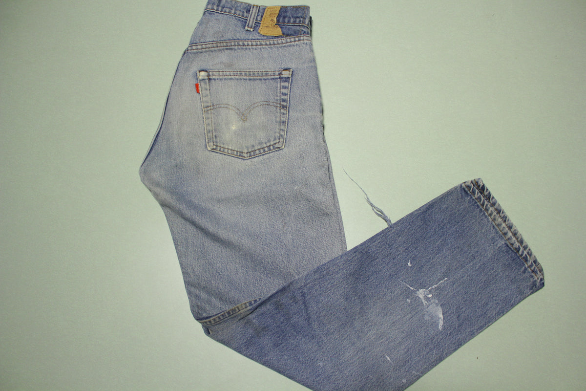 Levis Vintage 0217 Black Bar Tack 70's Denim Blue Jeans Button Fly