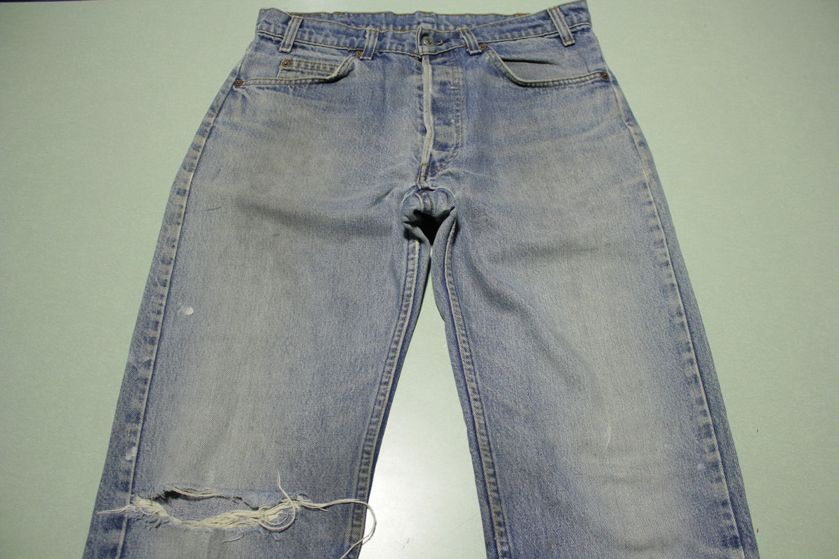 Levis Vintage 0217 Black Bar Tack 70's Denim Blue Jeans Button Fly