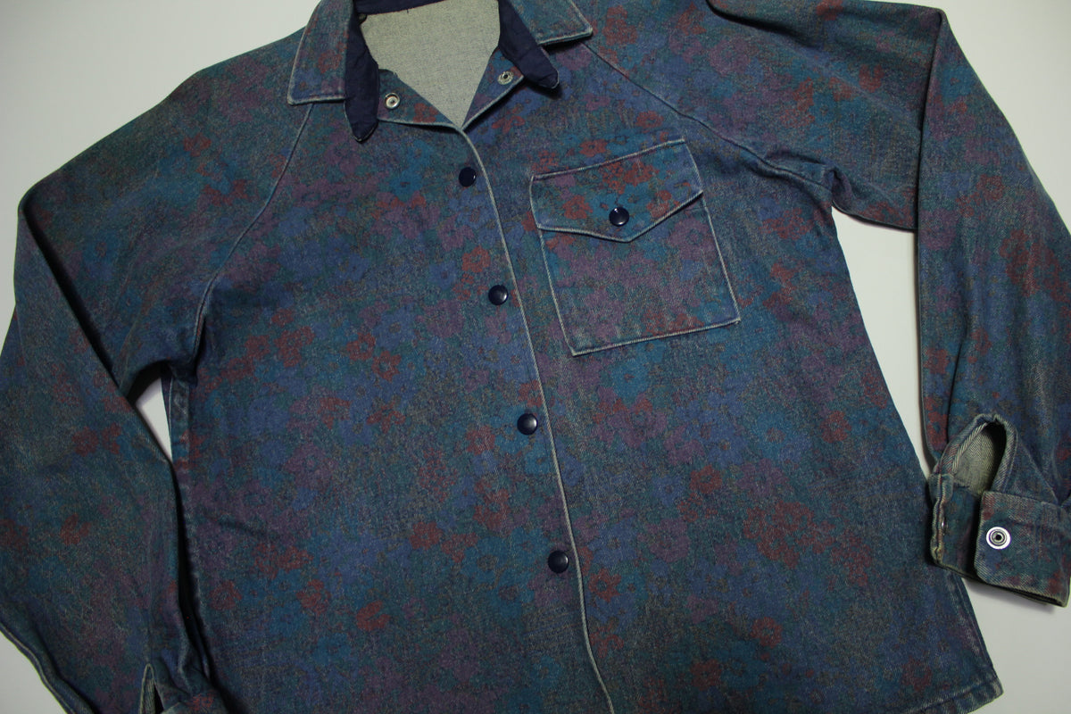 Purple Rain Paisley Print Vintage Denim Trucker Jean Jacket / Shirt