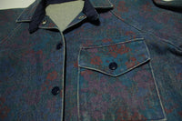 Purple Rain Paisley Print Vintage Denim Trucker Jean Jacket / Shirt