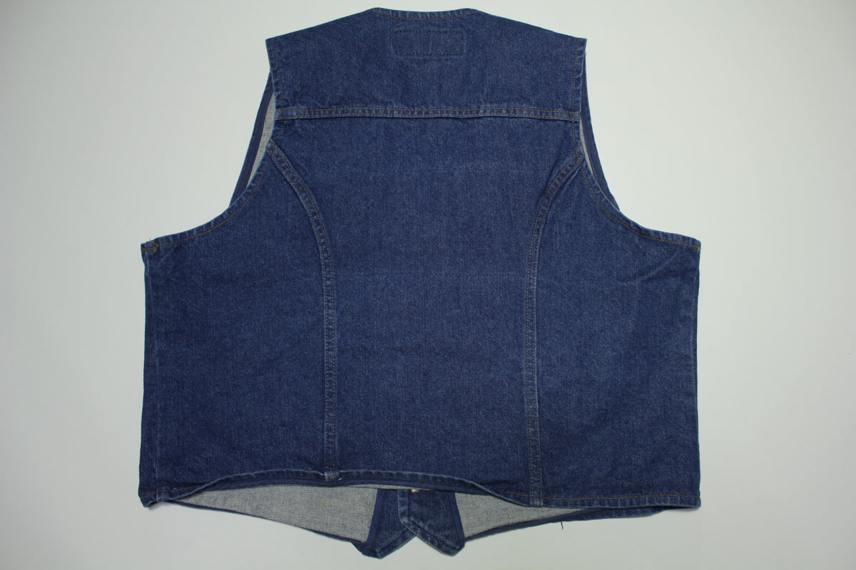 Wrangler 74175DN Vintage Blue 80's Denim Jean Jacket Vest Made in USA