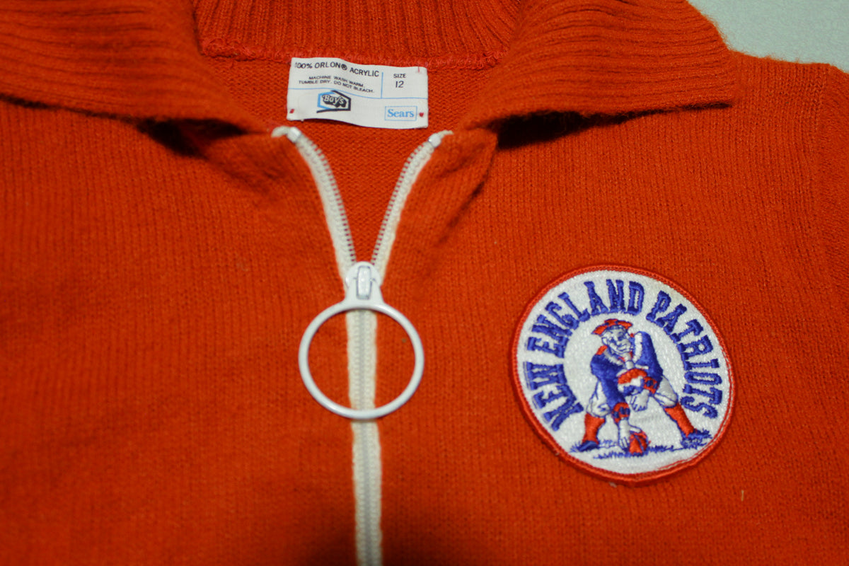 New England Patriots Vintage 70's Sears Patch Sweater Jacket