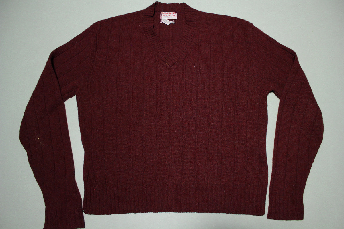 McGregor Vintage 70's V-Neck Made in USA Lambs Wool Sweater