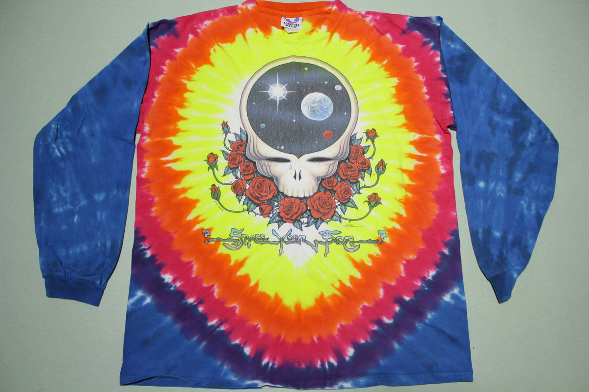 Grateful Dead Space Your Face 1992 Vintage 90s Tie Dye Long Sleeve T-Shirt