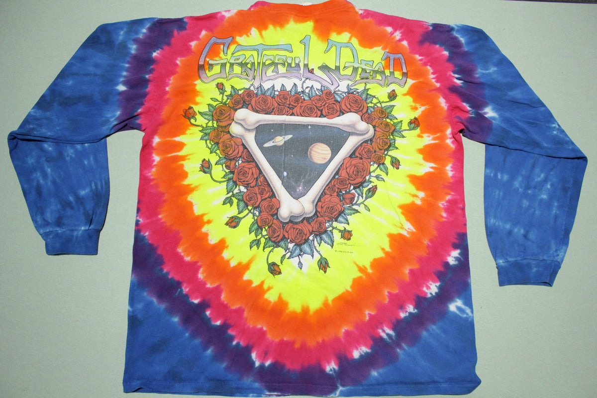 Vintage 1992 Grateful Dead Space Your Face Liquid Blue Long Sleeve T-Shirt