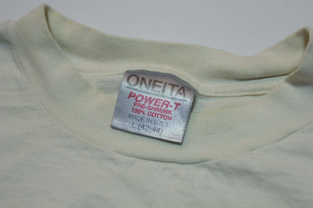 Cowpuccino Vintage 90's Lattees 1993 Oneita Made in USA Single Stitch Coffee T-Shirt