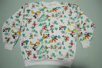 Mickey Donald Daisy Vintage All Over Print 90's Crewneck Sweatshirt