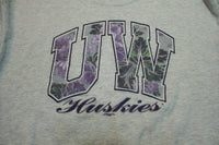 University of Washington Huskies Vintage 90's Floral Big Print Jerzees Sweatshirt