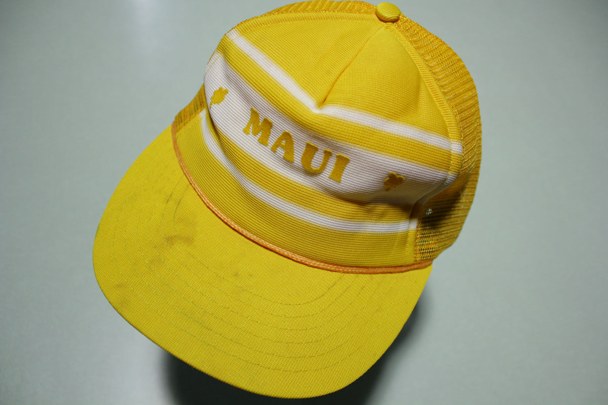 Maui Hawaii 3 Striped Vintage 80's Adjustable Back Snapback Hat