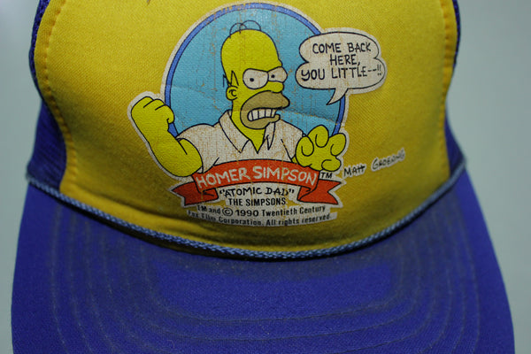 Homer Simpson Atomic Dad 1990 Groening Vintage 90's Adjustable Back Snapback Hat