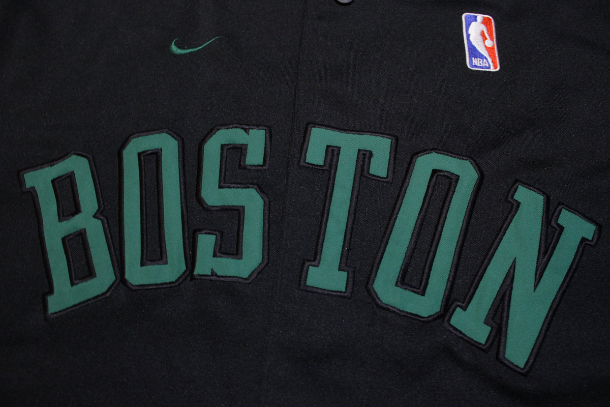 Boston Celtics Nike Warm up Jersey. Vintage Black Snap Spellout. –  thefuzzyfelt