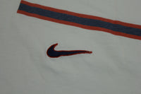 Nike Striped Embroidered Swoosh Check Vintage 90's Distressed T-Shirt