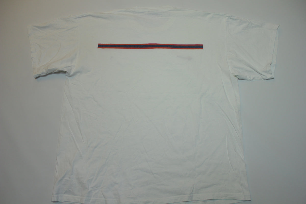 Nike Striped Embroidered Swoosh Check Vintage 90's Distressed T-Shirt