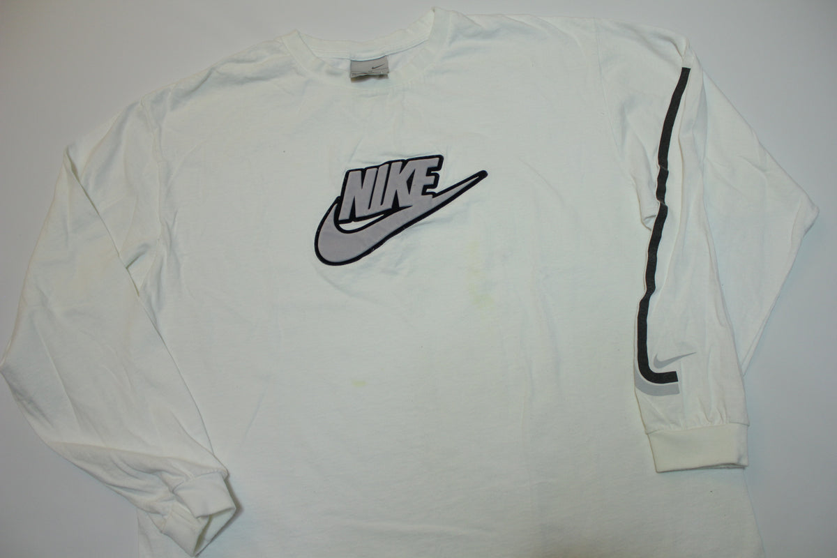Nike Puff Raised Swoosh Spellout Vintage Silver Tag Long Slee –