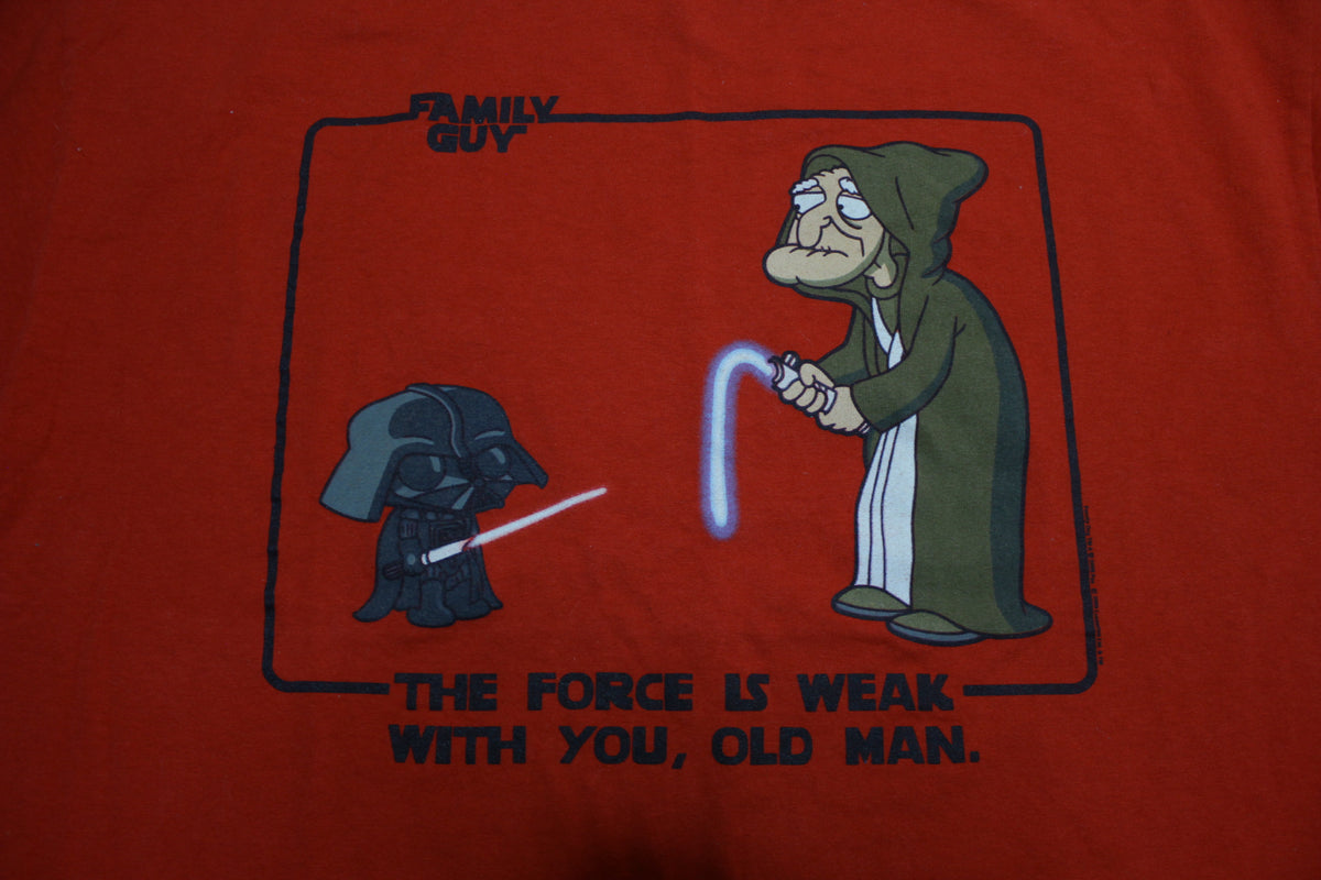 Family Guy Force Is Weak With You Old Man Vader Stewie 2008 Y2K Promo TV T-Shirt