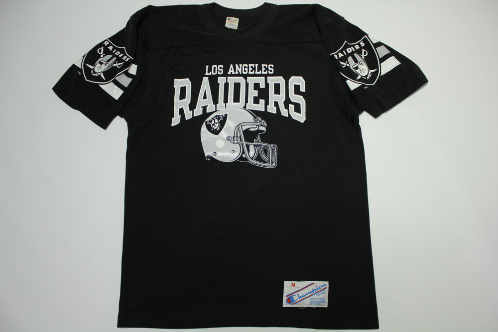 Vintage 80s Champion Los Angeles Raiders T-shirt Mens M Thin Black