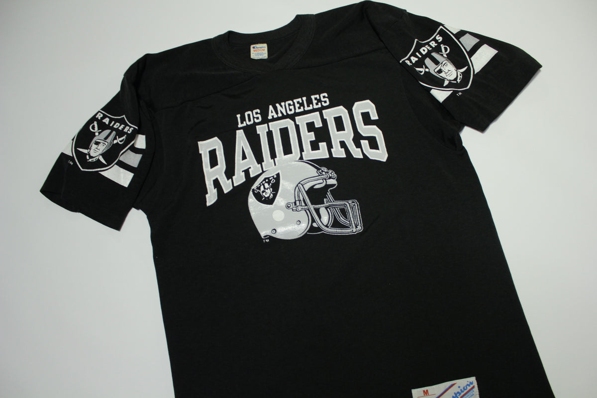 Los Angeles Raiders Vintage 80's Champion Made in USA Helmet Jersey T- –  thefuzzyfelt