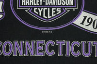 Harley Davidson Danbury Connecticut Vintage 1995 90's Single Stitch USA Made T-Shirt
