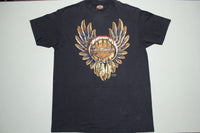 Harley Davidson 1991 Vintage 3D Emblem Native Tribal Dreamcatcher 90's USA T-Shirt