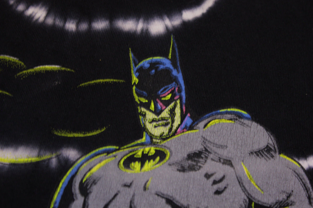 1989 DC Comics Batman Tie-Dye Moon 80's T-shirt Vintage Single Stitch Tee