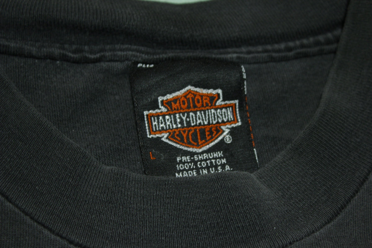 Harley Davidson Fatboy Houston Vintage 1995 90's Single Stitch USA Made T-Shirt