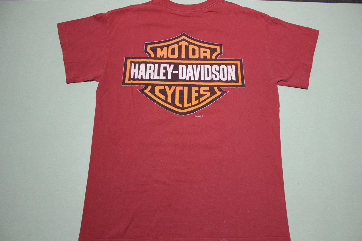 Harley Davidson Brick Wall Vintage 90's Single Stitch USA Made Motorcycle T-Shirt