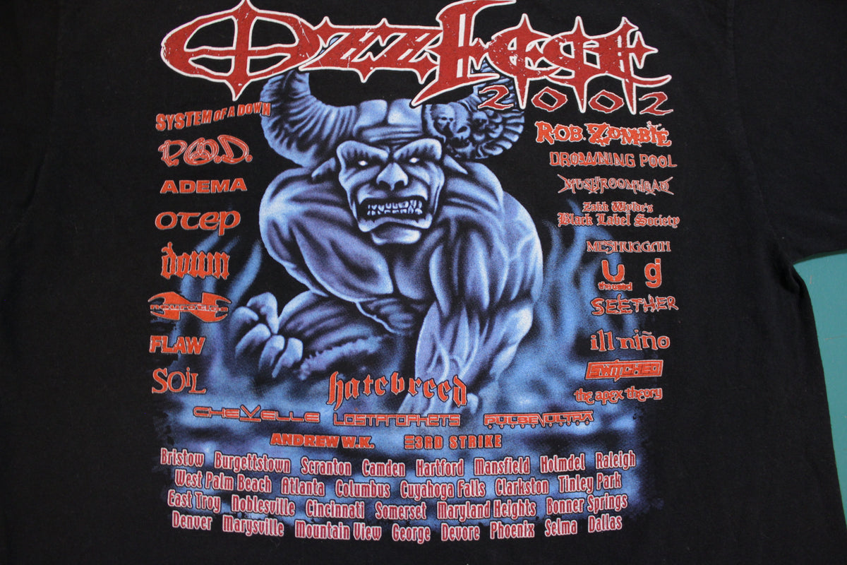 Ozzfest 2002 Rob Zombie System of a Down Vintage Graphic Metal T-shirt