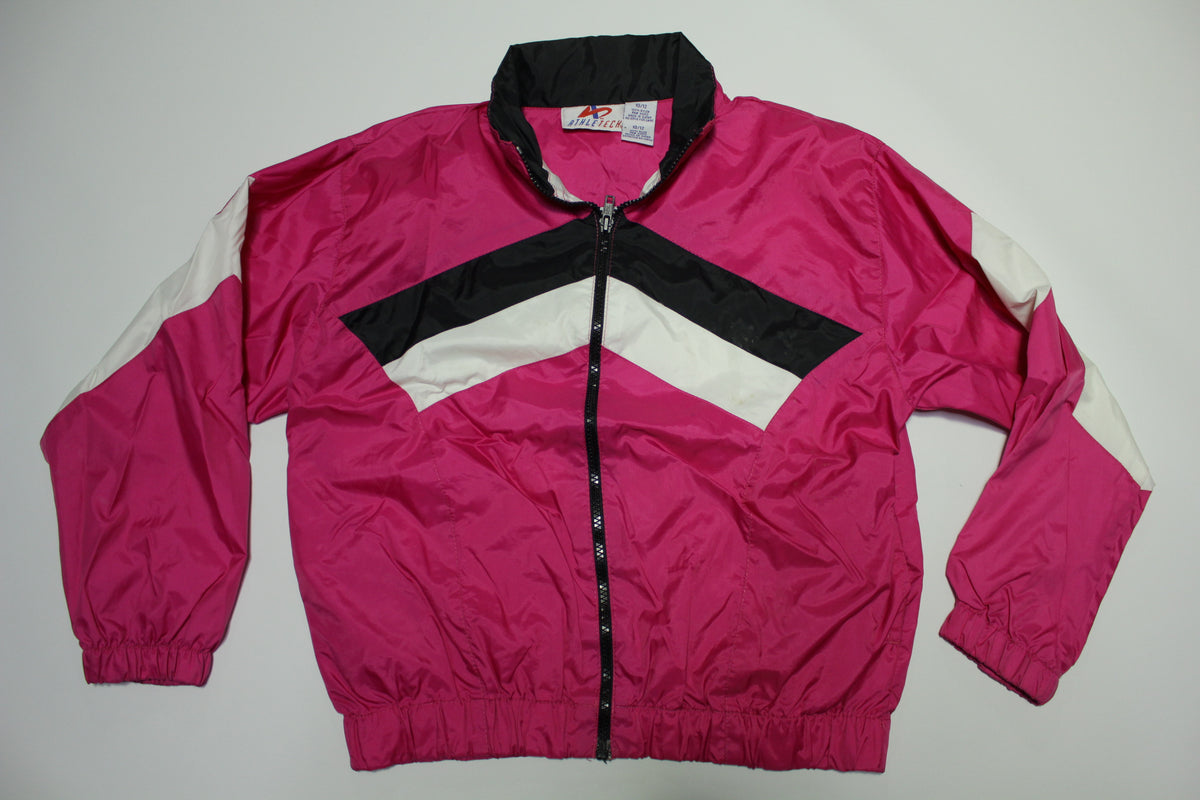 Athletech Vintage 90's Bright Pink Color Way Windbreaker Jacket