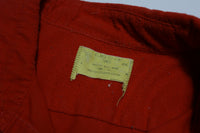 Sears Fire Engine Red Vintage 60's Button Up Flannel Pocket Shirt