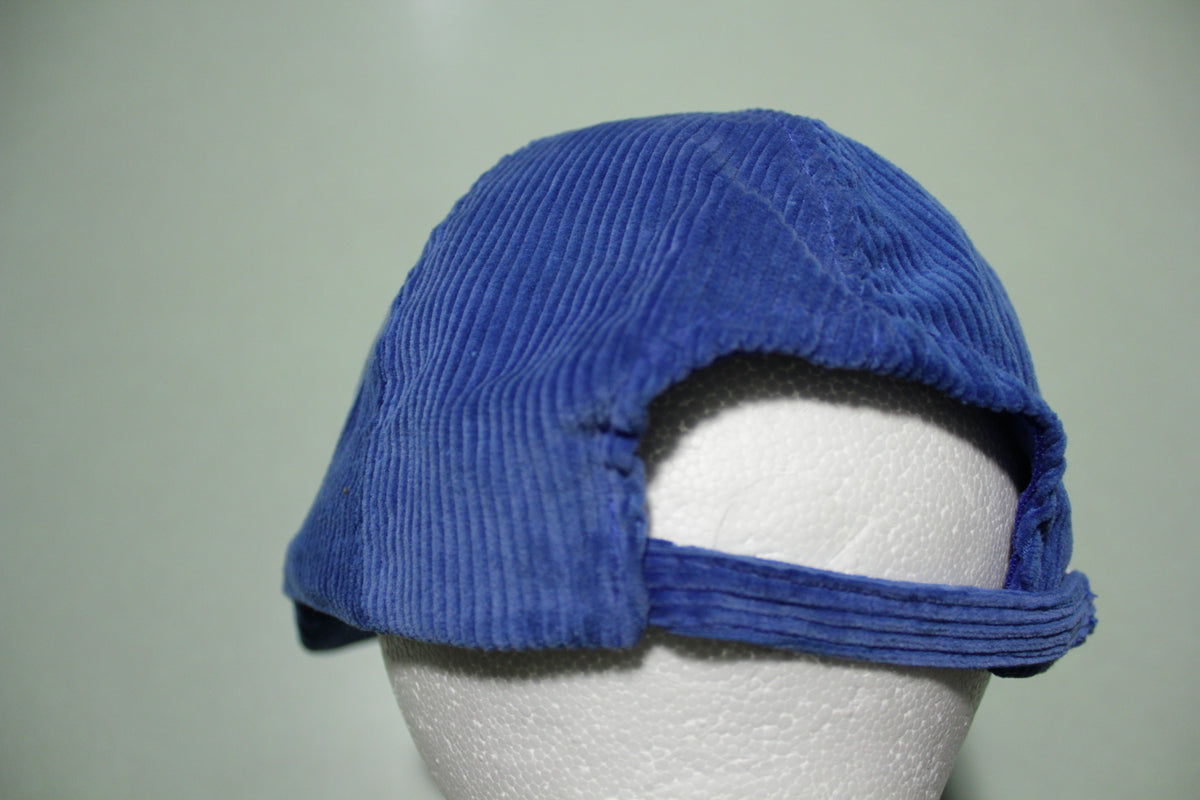 Alaska Airlines Vintage Blue Corduroy 80's Adjustable Back Company Hat