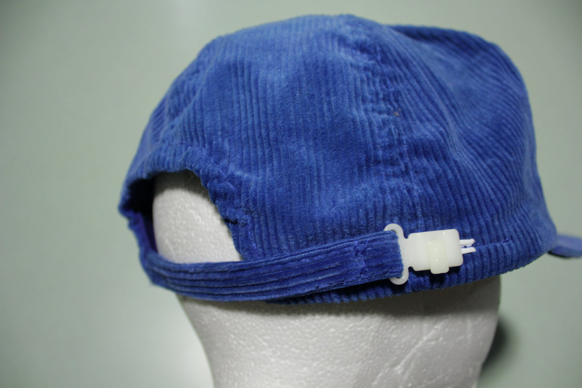 Alaska Airlines Vintage Blue Corduroy 80's Adjustable Back Company Hat