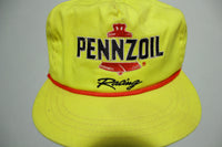 Penzoil Racing Vintage Yellow Red Cord 90's Adjustable Back Company Hat